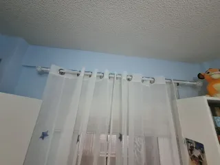 Lote cortinas naranjas y blancas