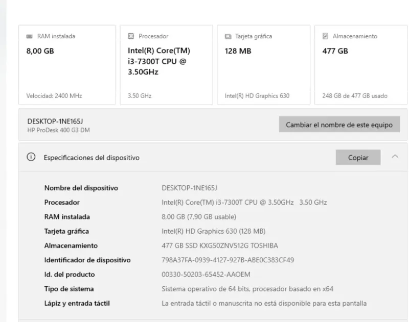 Mini PC HP ProDesk Negro/Plateado afbeelding 3