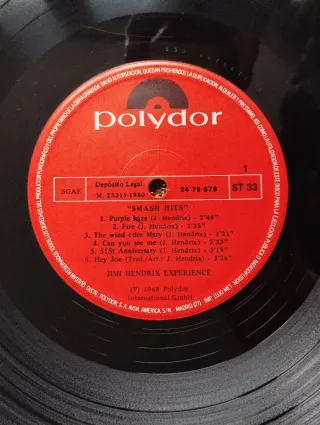 Jimi Hendrix Experince Smash Hits 1980
