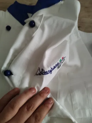 Divisa da chef bianca e blu