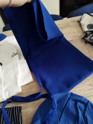 Divisa da chef bianca e blu