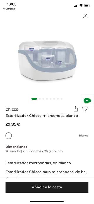 Esterilizador microondas Chicco