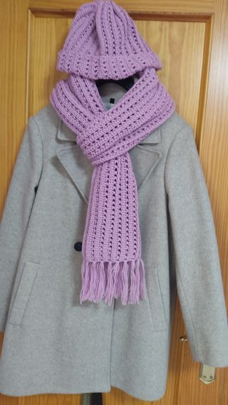 Conjunto Bufanda y Gorro Tejido