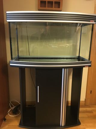 Acuario Pecera Wave con Mueble Negro