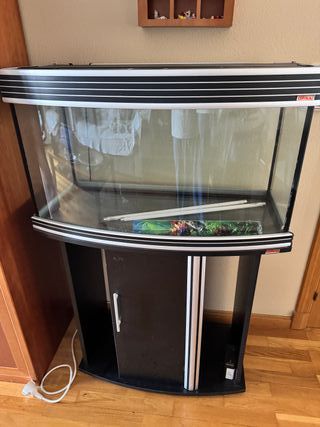 Acuario Pecera Wave con Mueble Negro