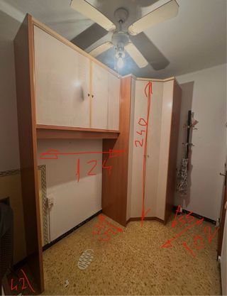 Armadio Angolo in Legno Bianco e Marrone