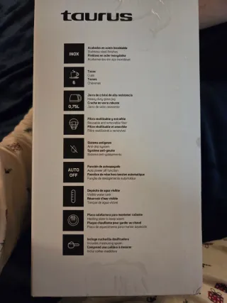 Cafetera Taurus Verona 6 Inox