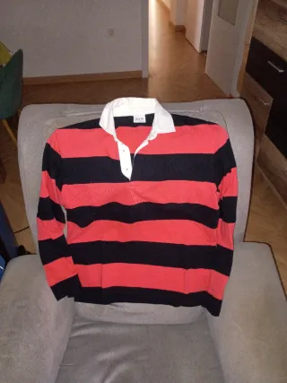 Polo Zara rayas naranja y negro