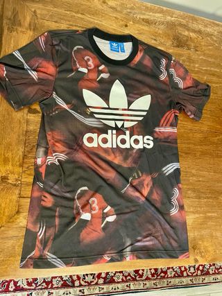 Maglia Adidas uomo fantasia rossa nera
