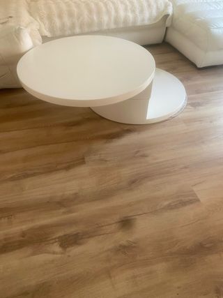 Mesa de centro redonda lacada blanca