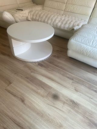 Mesa de centro redonda lacada blanca