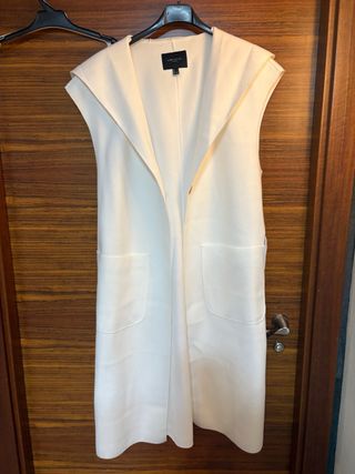 Chaleco largo Cortefiel blanco talla S