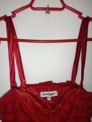 Vestido El Corte Inglés Volantes Rojo T.44