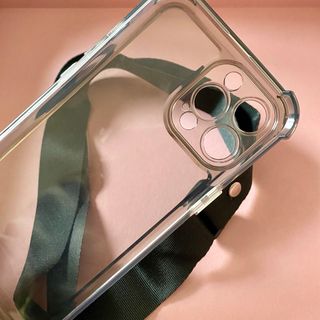 Custodia trasparente iPhone 13 Pro Max + cordino/manico