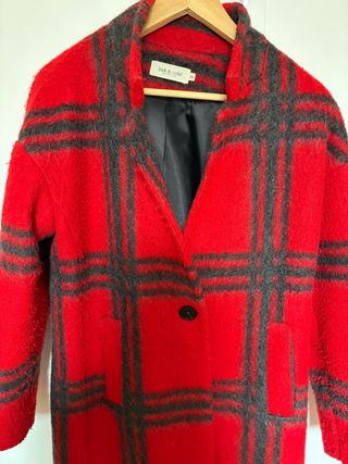 Abrigo Indi & Cold cuadros rojo y gris Talla XS