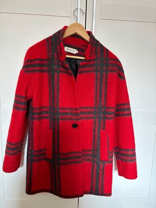Abrigo Indi & Cold cuadros rojo y gris Talla XS