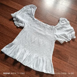 Blusa blanca vintage talla S