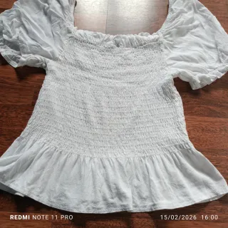 Blusa blanca vintage talla S