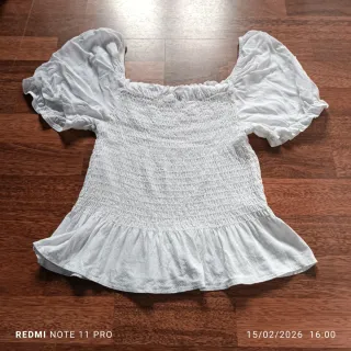 Blusa blanca vintage talla S