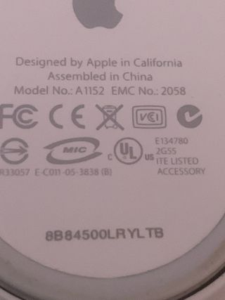 Ratón Apple USB A1152 Blanco