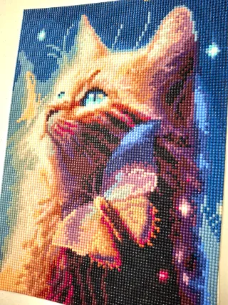 Quadro gatto e farfalle