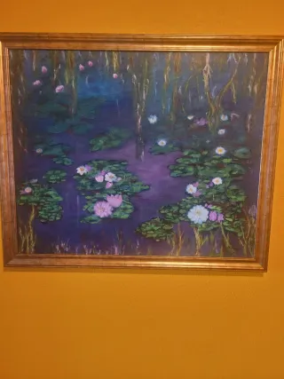 Cuadro Óleo Hecho a Mano Nenúfares