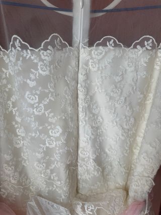 Vestido comunión niña blanco y rosa talla 12 años