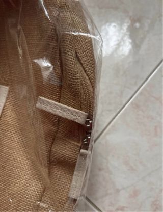 Zaino in juta beige/marrone