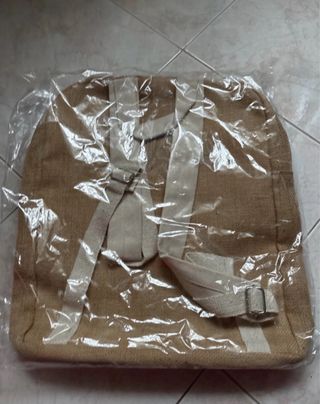 Zaino in juta beige/marrone