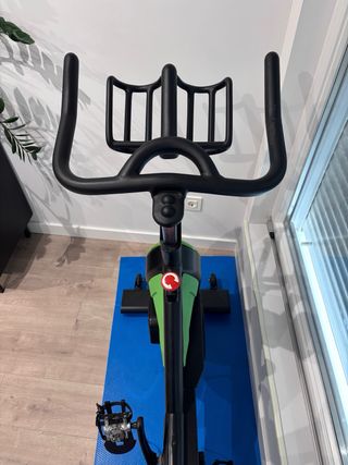 Bicicleta Spinning BodyTone Negra y Verde