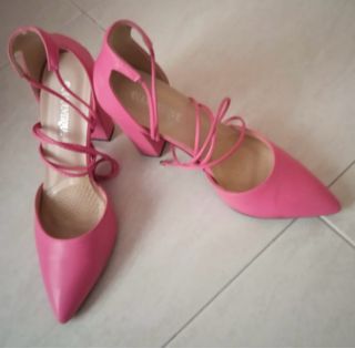 Scarpe donna rosa con lacci