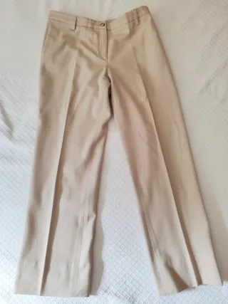 Pantalón Lana Massimo Dutti Beige