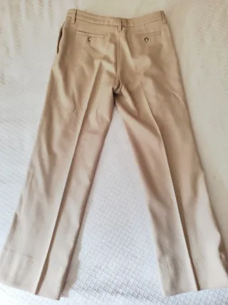 Pantalón Lana Massimo Dutti Beige