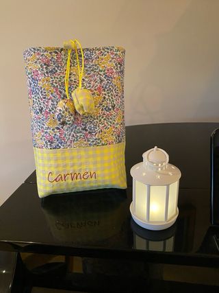 Funda de libro Araceli a cuadros