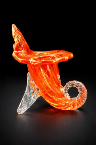 Cornucopia Murano Años 50 Naranja