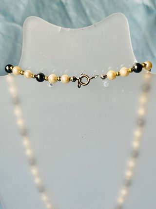 Lote 2 Collares Perlas Blanco y Negro