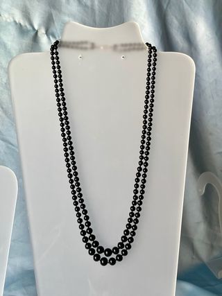 Lote 2 Collares Perlas Blanco y Negro