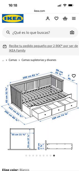 Cama Diván Ikea Hemnes 3 Cajones