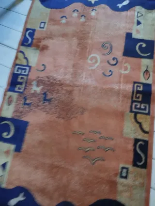 Alfombra Belga Naranja y Azul