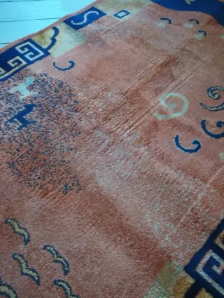 Alfombra Belga Naranja y Azul