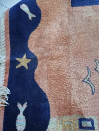 Alfombra Belga Naranja y Azul