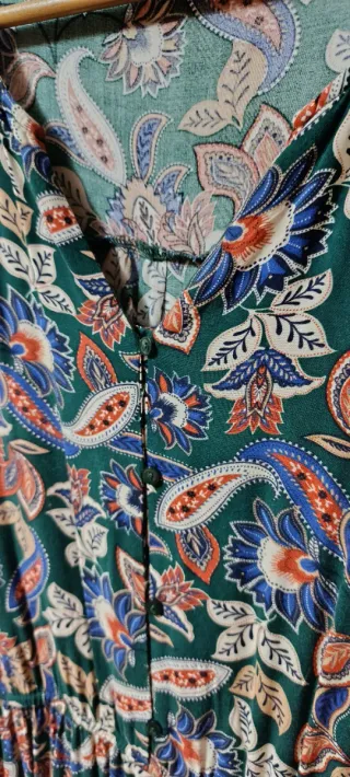 Vestido verde estampado