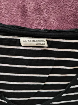 Camiseta Zara Rayas Blanco y Negro