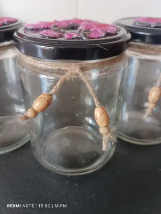 Lote 3 botes cristal decoración floral