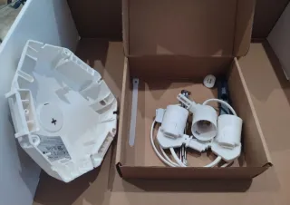 Pantalla Lámpara Mimbre Blanco Roto