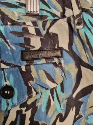 Bañador Burberry Estampado Hojas Azul Blanco