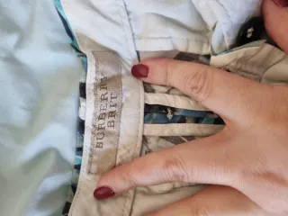 Bañador Burberry Estampado Hojas Azul Blanco