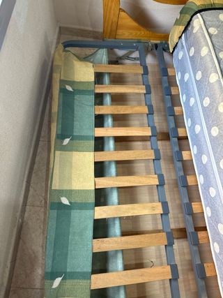 Sofá cama 3 plazas tela y madera