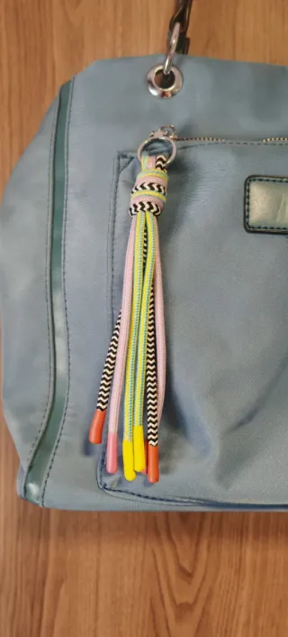 Bolso azul y verde azulado