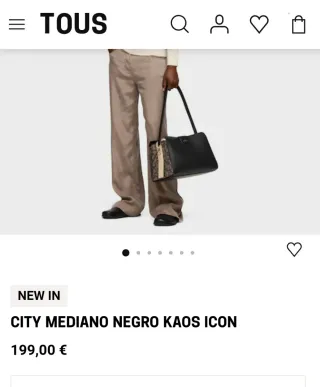 Bolso Tous City Kaos Icon Negro Mediano